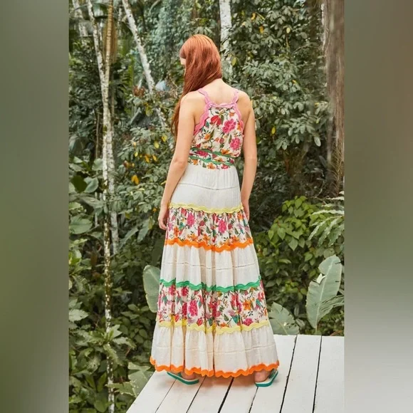 NWT Farm Rio Toucan’s Garden Belted Maxi Dress